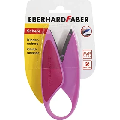 Imagen de Eberhard Faber 579928 Tijera infantil para zurdos y diestros, ideal recortar hacer manualidades con niños pequeños, rosa