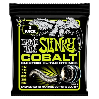 Imagen de Ernie Ball Regular Slinky Cobalt Cuerdas para guitarra eléctrica, cobalto, 3 paquetes, calibre 10 46
