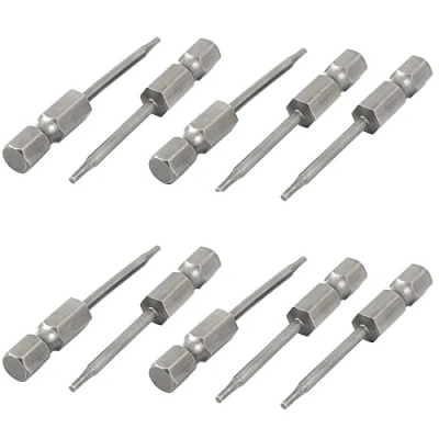 Imagen de sourcing map puntas de Destornillador hexagonal 10pcs Varilla 1/4 pulgada longitud 50mm 1.5mm Punta magnética