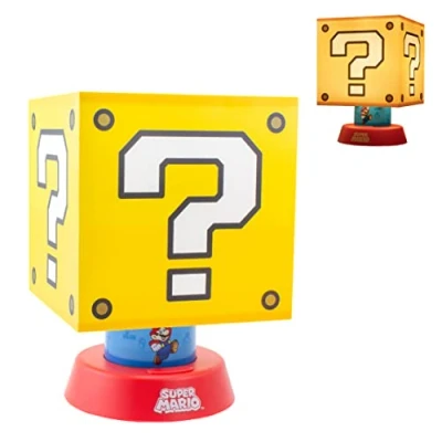 Imagen de Paladone Lámpara Bloque de Pregunta Super Mario Oficial con 3 Niveles Brillo, Decoración para Gamers