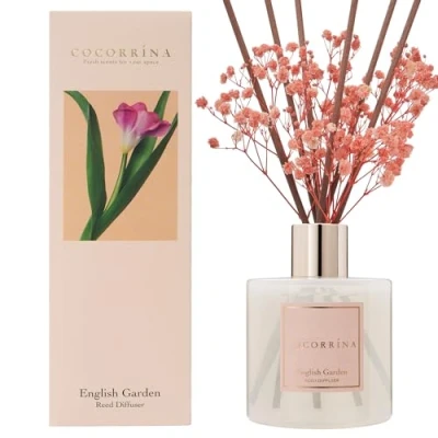 Imagen de Cocorrína 200ml Difusor de Varillas con Flores secas/Jardín Inglés/Ambientadores Hogar, Ambientador Varillas/difusor Aromas/para Decoración Baños y Estanterías