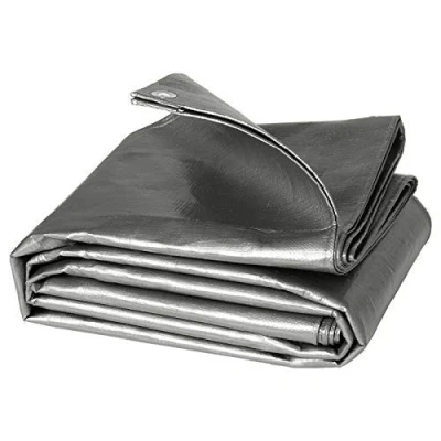 Imagen de WOLTU Lona Impermeable de PE 280 g/m², Lonas para Piscinas con Ojales Aluminio, Protección Muebles, Jardín, Piscina y Coche, Gris 2x3m, GZ1179m1
