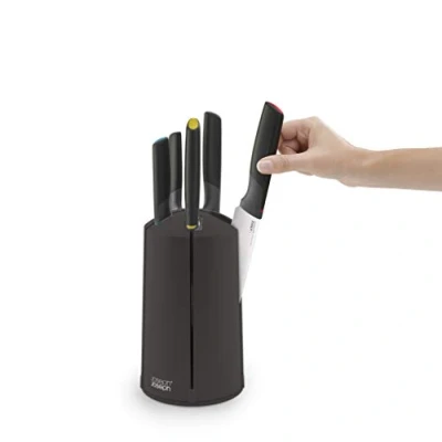 Imagen de Joseph Elevate Juego de 5 cuchillos con soporte giratorio, bloque cocina Negro