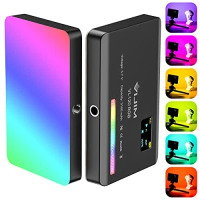 Imagen de ULANZI VL120 RGB luz de vídeo LED, 5&quot; Regulable 2500K 9000K, cámara con Soporte Zapata fría, batería incorporada 3100mAh, para fotografía