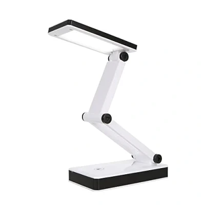 Imagen de Lámpara de mesa portátil plegable 24 LED con control táctil sensible y 3 niveles brillo ajustable, puerto carga USB regulable, 4 pilas AA que funcionan para estudiantes lectura trabajo