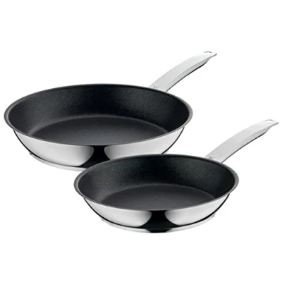 Imagen de WMF Permadur Advance Set de 2 Sartenes 24 28 cm, Acero Inoxidable Cromargan 18/10 Apto para Todo Tipo Cocinas