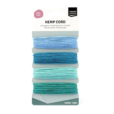Imagen de Vaessen Creative Basic Assortment Cord, Hemp, Blue/Green, 4 x 10 m
