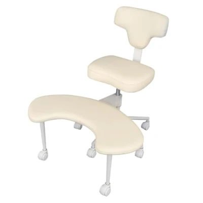Imagen de Makamsui silla de meditación para TDAH, oficina con patas cruzadas ruedas, escritorio entrecruzada soporte lumbar y altura ajustable, rodillas,