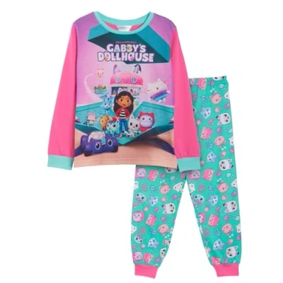 Imagen de Gabby&#039;s Dollhouse pijama para niñas y niñas, conjunto de longitud completa, rosa, 5 6 Years