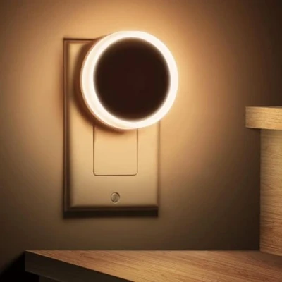 Imagen de Talwei Enchufe de luz nocturna con sensor crepuscular, 2 unidades, brillo adaptativo visera, muy bueno para habitación los niños, escalera, dormitorio, cocina, orientación