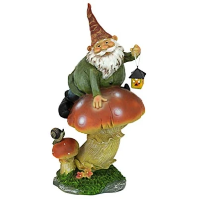 Imagen de Design Toscano by Blagdon QM211331 Figura decorativa (resina), diseño de gnomo en seta