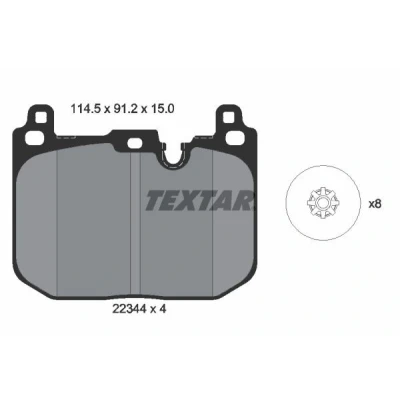 Imagen de TEXTAR 2234401 Juego de pastillas freno preparado para indicador desgaste con accesorios MINI: Hatchback, Countryman, Clubman