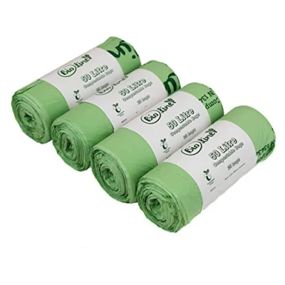Imagen de bolsas de basura cocina compostables 50 litros, 100 unidades, alimentos EN 13432 50L
