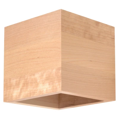 Imagen de SOLLUX lighting Lámpara de pared madera con pantalla rectangular para sala estar, comedor, iluminación cocina natural 10 x 12 cm