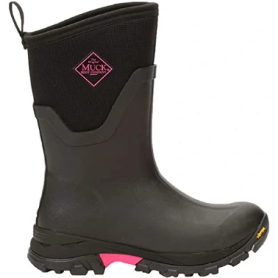 Imagen de Muck Boots Arctic Ice Mid Agat, Wellingtons Mujer, Negro/Rosa, 43.5 EU