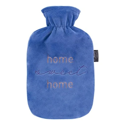 Imagen de Fashy Bolsa de agua caliente con funda flojel, color morado, 2,0 L
