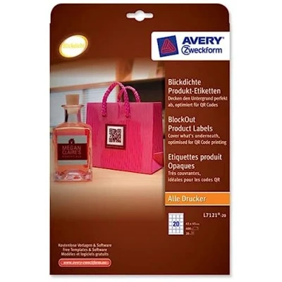 Imagen de Avery Dennison Etichette Etiquetas multiuso (45 x 45 mm), blanco