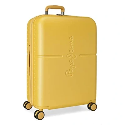 Imagen de Pepe Jeans Highlight Maleta mediana Amarillo 48x70x28 cms Rígida ABS Cierre TSA integrado 79L 4,32 kgs 4 Ruedas dobles Extensible