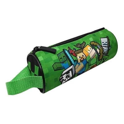 Imagen de Theonoi Minecraft Estuche escolar para niños, Verde Creeper, lápices