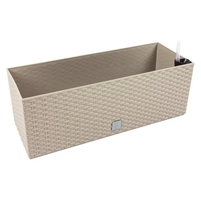 Imagen de Prosperplast Rato Jardinera rectangular 72 litros con autorriego color mocca 80 x 33 32 cm, cm