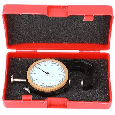 Imagen de Medidor de Espesor 0 a 10 Mm, Dial Redondo Portátil, Probador Cabeza Plana para Tablero Cuero Joyería(Flat Head)