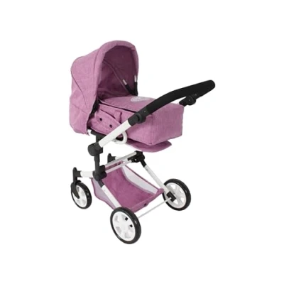 Imagen de Bayer Chic 2000 587 62 Jara Cochecito de muñecas 2 en 1 para niños 4 a 8 años, color rosa vaquero