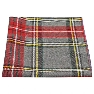 Imagen de King &amp; Priory Cuadro De Bolsillo Tradicional Color Rojo Tartán y Gris Claro, Pañuelo