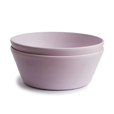 Imagen de mushie Cuencos Redondos para Niños Set de 2 Fabricados en Dinamarca Libres BPA Aptos lavavajillas Equipamiento inicial seguro, duradero Soft Lilac