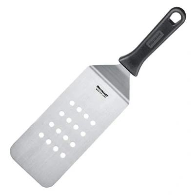 Imagen de Westmark Espátula profesional para grill, Angulada, Flexible, Perforada, Tamaño de la hoja: 9,5 x 20 cm, Longitud: 36,5 Acero inoxidable / plástico, Master Line, Negro/plateado, 13412270