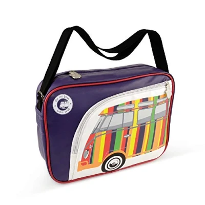 Imagen de BRISA VW Collection Volkswagen Bolsa de hombro viaje y ocio T1 Camper Bus (Rayas/Lila)