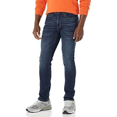 Imagen de Amazon Essentials Vaquero ajustado muy elástico Hombre, Lavado Oscuro, 31W / 28L
