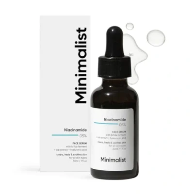 Imagen de Minimalist Sérum facial con 5% de niacinamida para piel clara y radiante, hombre mujer, 30 ml, serum día noche pieles secas sensibles, color negro, ml (1 unidad)