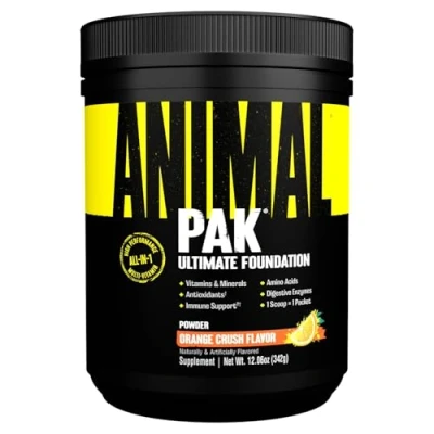 Imagen de Universal Nutrition ANIMAL Pak Polvo (Naranja) Complejo multivitamínico para el entrenamiento con vitaminas, minerales y aminoácidos, las enzimas, 44 cucharadas