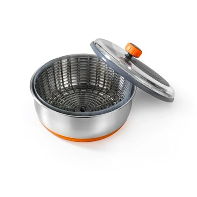 Imagen de BRA Efficient Centrifugadora de ensalada, Acero Inoxidable 18/10 con base Silicona Antideslizante, Capacidad 4 L, Apto como Bol para Servir