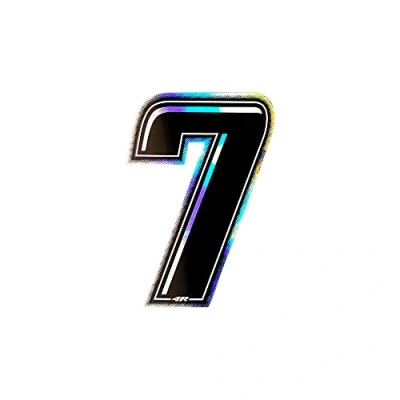 Imagen de 4R Quattroerre.it 13247 Número Racing 7, Negro, 10 x cm