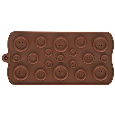 Imagen de molde de silicona para pastel chocolate con forma botón, decoración pasteles, bandeja cubitos hielo pasta goma chocolate, caramelo, fondant, herramient