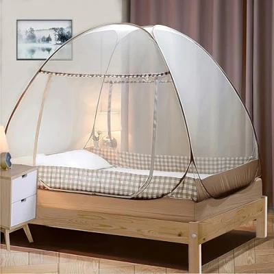 Imagen de Mosquitera para Cama, Digead Plegable Tienda, Portátil Mosquito Cortina, Tienda Emergente de Viaje/Hogar/Bebés 1.8M Marrón