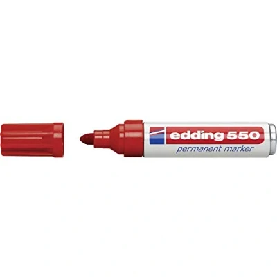Imagen de Rotulador edding punta fibra permanente 550 rojo n.2 redonda recargable