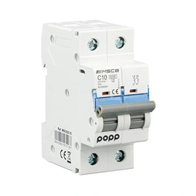 Imagen de POPP® Interruptor Automático Magnetotérmico industrial CURVA C 1P 2P 3P + 6A 10A 16A 20A 25A 32A 40A 50A 63A … (2P, 10A)