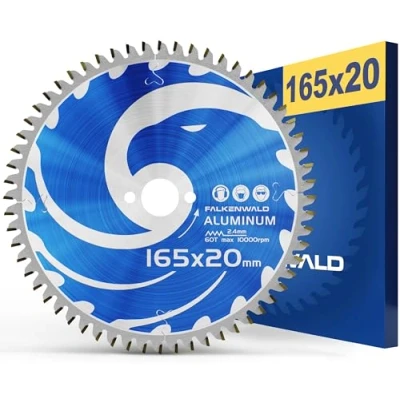 Imagen de FALKENWALD ® Hoja de sierra 165 x 20 mm ideal para aluminio circular Compatible con Makita y Bosch