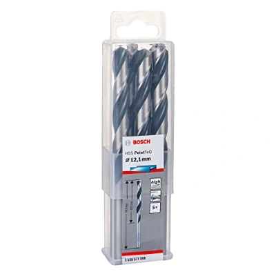 Imagen de Bosch Professional 5 brocas helicoidales HSS PointTeQ, para metal, 12.1 x 101 151 mm, accesorio de taladro