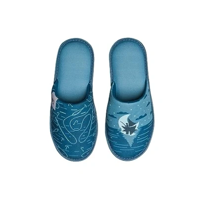 Imagen de Dedoles Pantuflas Unisex Hombre Mujer y Niños Espuma viscoelástica muchos diseños divertidos Unicornio Gatos Aguacates Planetas Salchicha Regalo, Color: Pescador de noche, 44 45 EU