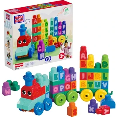 Imagen de Mega Bloks Tren de Aprendizaje ABC, jueguete construcción para bebé +1 año (Mattel DXH35)