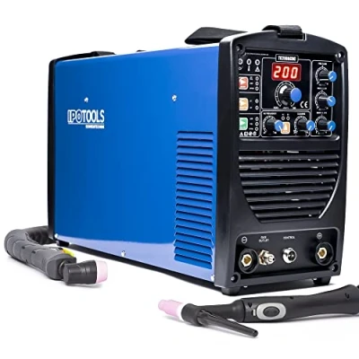Imagen de IPOTOOLS TC200ACDC Máquina de soldadura TIG 200 amperios AC/DC combinado corte por plasma 50 Contacto Electrodo, encendido HF, función pulso, IGBT, 7 años garantía
