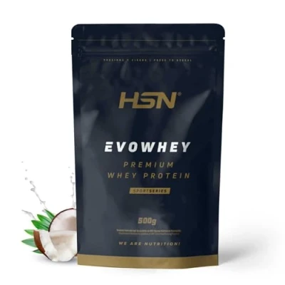 Imagen de HSN Evowhey Protein Coco 500g = 17 Tomas por Envase Concentrado de Proteína Suero 100% Whey Concentrate (WPC) No GMO, Vegetariano, Sin Gluten ni Soja
