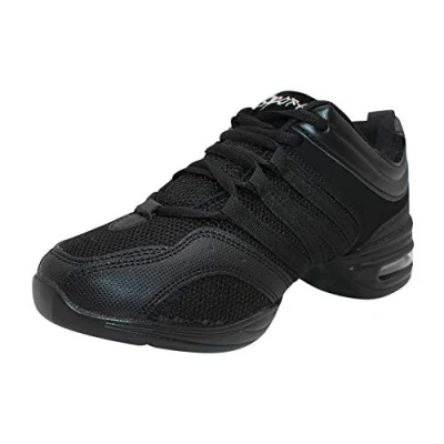 Imagen de Yudesun Zapatos Aire Libre Deportes Danza Mujer Mujeres Lona Cordones Suela de Goma Zapatillas Moda Practicidad Running Sneaker Jazz Contemporáneo Baile Informal Negro 43 EU