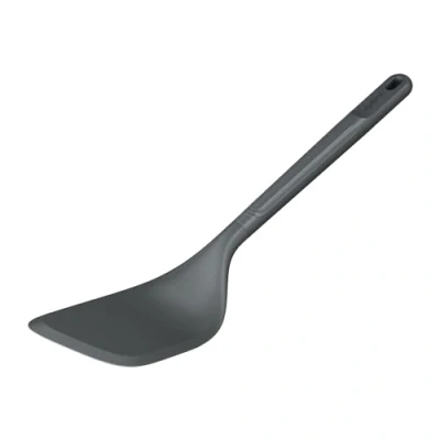 Imagen de Zyliss espátula de cocina en ángulo, paja trigo sostenible/nailon, utensilio cocina, para cocinar, antiadherente, cabezal silicona resistente al calor, gris beluga, 29,5 cm x 6 cm,