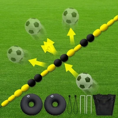Imagen de equipo de entrenamiento portero, desviación portero 2,75 m/4 m con 2 bolsas agua, deflector línea única para fútbol Ayudas