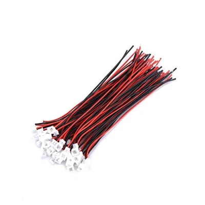 Imagen de Fafeicy 20 Sets/pack Micro JST 1.25MM Conector macho y hembra de 2 pines 7 núcleo, con 100 mm Cable, para placa circuito (2Pin Male&amp;Female)