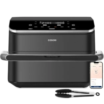Imagen de COSORI Freidora de Aire Dual Blaze TwinFry 10L, Air Fryer con 4 Resistencias Doble Cesta a Una, 35 240ºC, Asar, Hornear y Deshidratar, 6 en 1, 70+ Recetas Chefs Pinzas, 8 Porciones, 2800W